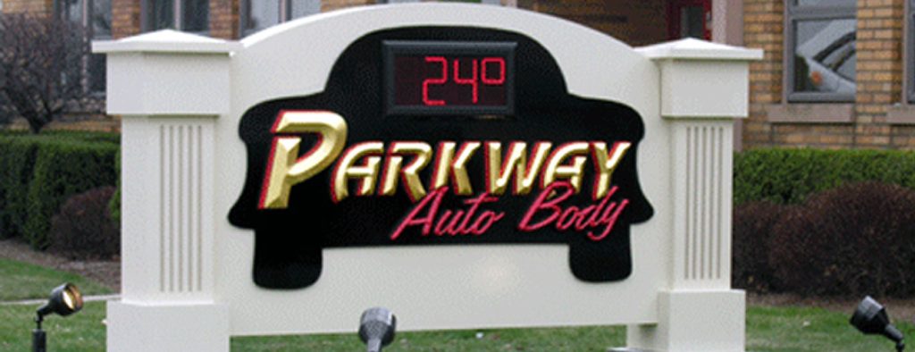 Salescaster TT800 outdoor LED time and temperature sign with red 8-inch digits